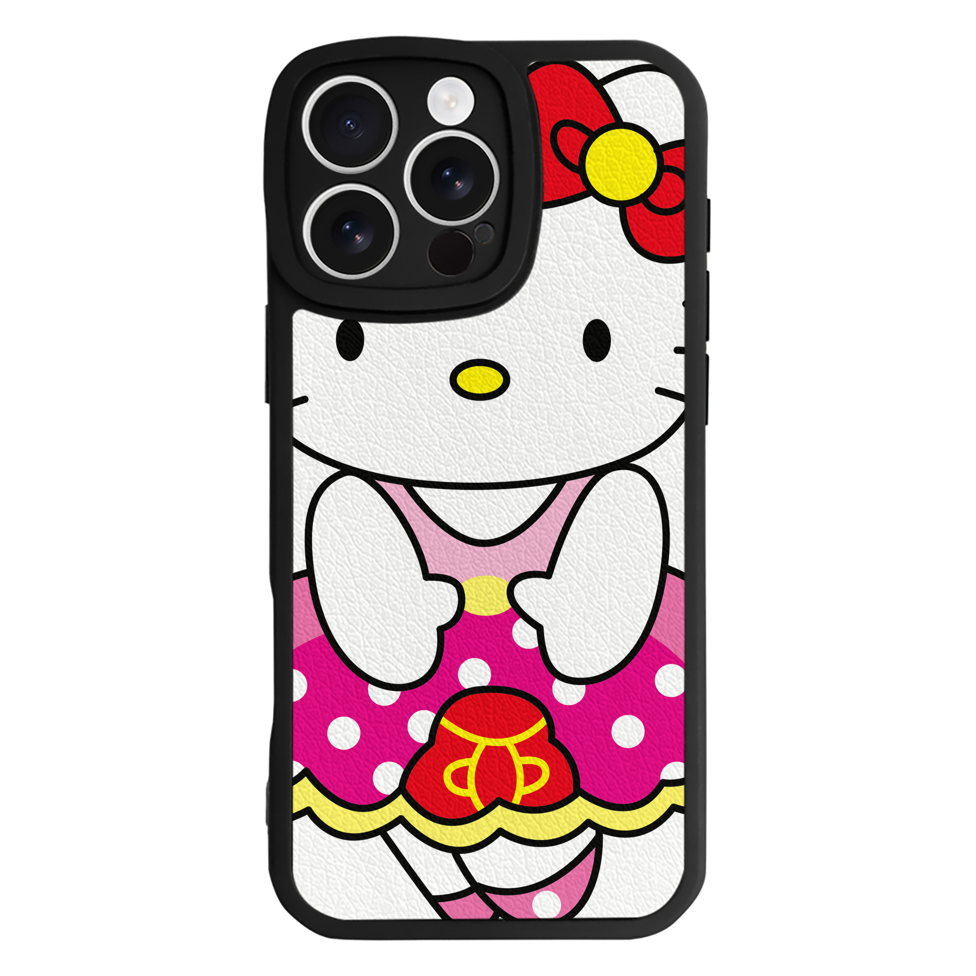 （画像用） Hello Kitty ハローキティ 【iPhone 16シリーズ対応】シリコンスマホケース（レザー調） 材質：シリコン